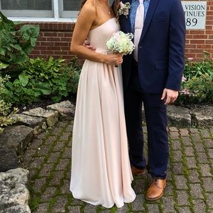 Long light pink formal prom/homecoming dress